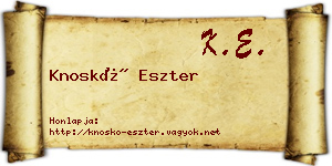 Knoskó Eszter névjegykártya